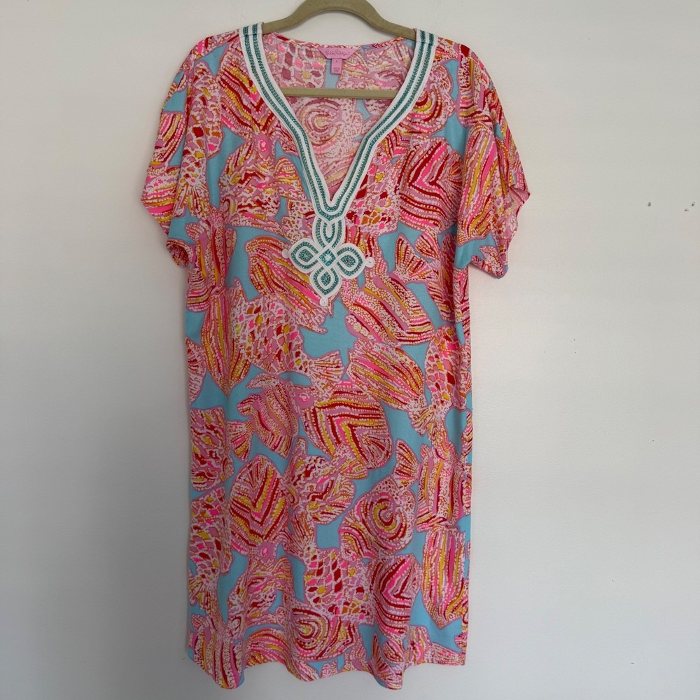 Lilly Pulitzer Pink & Blue Printed Midi Dress